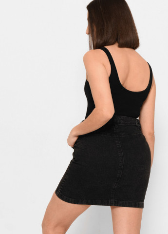 Черная джинсовая однотонная юбка Levure