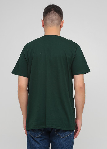 Темно-зеленая летняя футболка Hanes