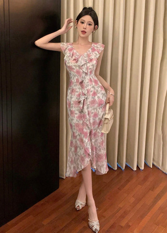 Комбінована кежуал сукня годе SHEIN троянди