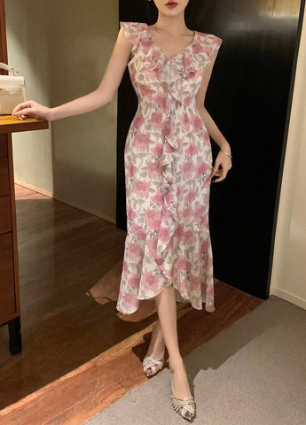 Комбінована кежуал сукня годе SHEIN троянди