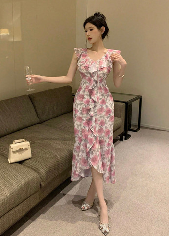 Комбінована кежуал сукня годе SHEIN троянди