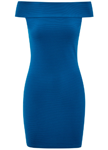 Синее кэжуал платье Oodji фактурное