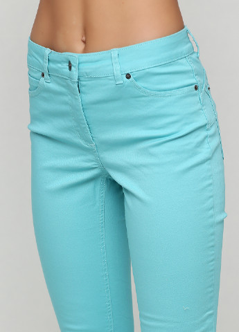 Светло-бирюзовые джинсовые демисезонные зауженные брюки Ashley Brooke