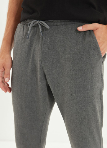 Темно-серые кэжуал демисезонные джоггеры, зауженные, укороченные брюки Trendyol