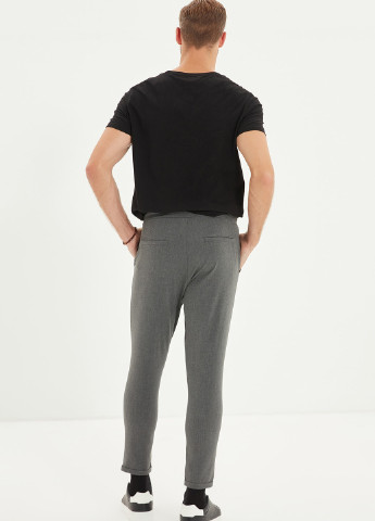 Темно-серые кэжуал демисезонные джоггеры, зауженные, укороченные брюки Trendyol