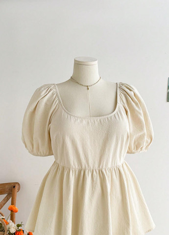 Кремовая блуза с баской SHEIN