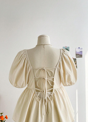 Кремовая блуза с баской SHEIN