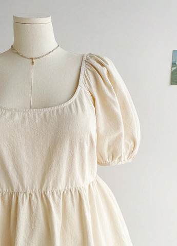 Кремовая блуза с баской SHEIN