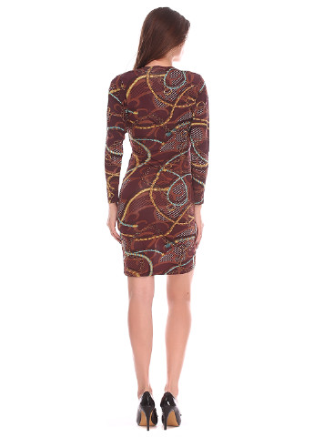 Коричневое кэжуал платье футляр Supertrash с абстрактным узором