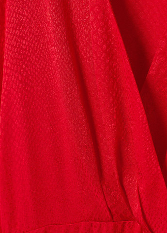 Красное кэжуал платье на запах, клеш H&M змеиный