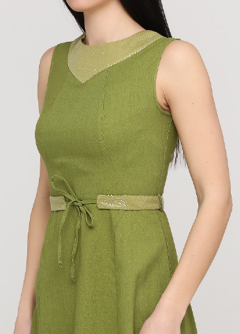 Светло-зеленое кэжуал платье клеш Ruta-S однотонное