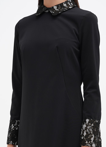 Чорна кежуал сукня Sassofono однотонна