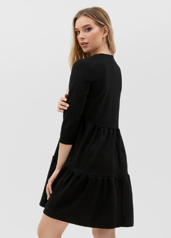 Черное кэжуал платье а-силуэт ST-Seventeen однотонное