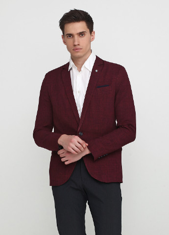 Пиджак Man's Wear с длинным рукавом меланж бордовый кэжуал