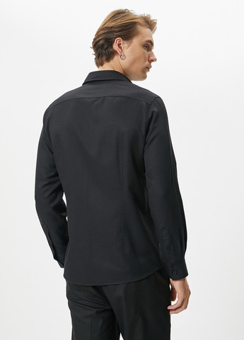 Черная кэжуал, классическая рубашка однотонная KOTON