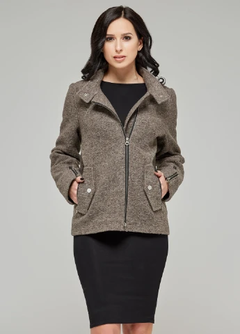 Сіро-коричневе Кежуал напівпальто MN меланж