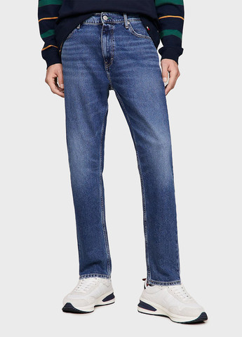 Синие демисезонные зауженные джинсы Tommy Jeans