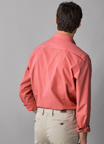 Розовая кэжуал рубашка однотонная Massimo Dutti