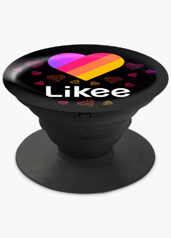 Попсокет (Popsockets) тримач для смартфону Лайк (Likee) (8754-1374) Чорний MobiPrint (216748563)