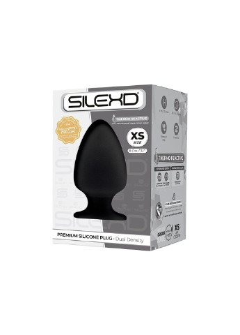Анальная пробка (Model 1 size XS) двухслойная, силикон+Silexpan, диаметр 4,5см Silexd (254973636)