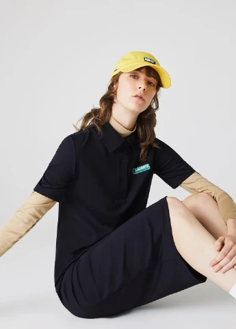 Темно-синя кежуал сукня поло Lacoste однотонна