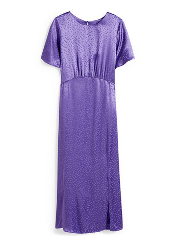 Фиолетовое кэжуал платье C&A в горошек