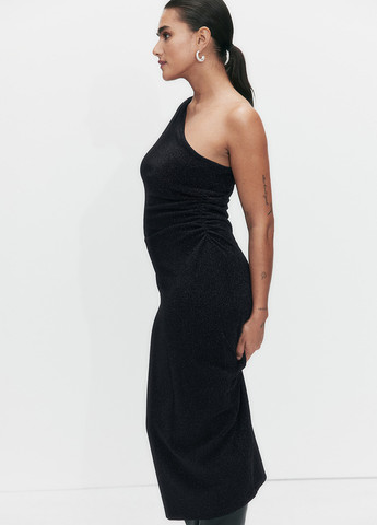 Чорна вечірня, кежуал сукня на одне плече H&M однотонна