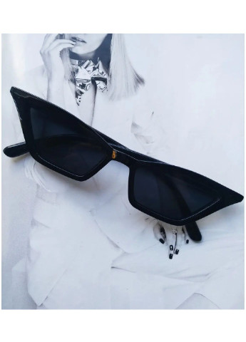 Стильні вінтажні окуляри сонцезахисні з гострими кутами чорний No Brand (253517661)