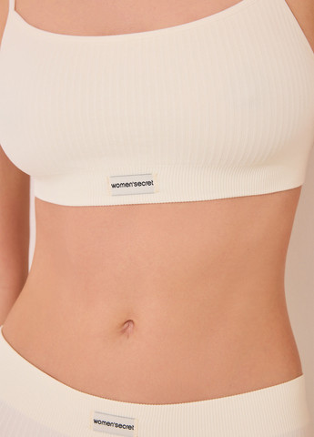 Белый топ бюстгальтер Women'secret без косточек полиамид