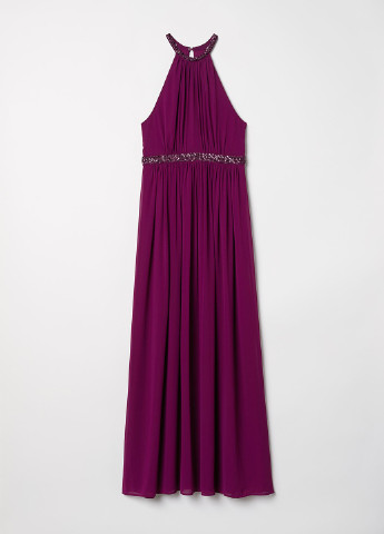 Сиреневое вечернее платье в стиле ампир H&M однотонное
