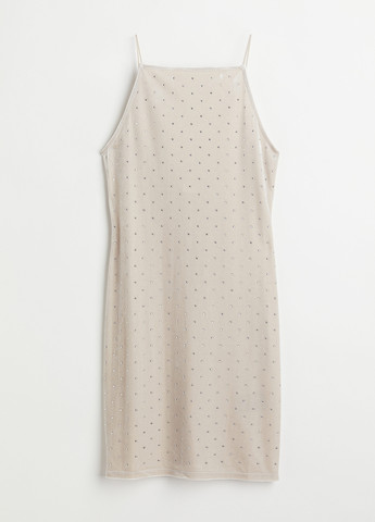 Молочна кежуал сукня з відкритою спиною H&M однотонна