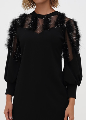 Чорна кежуал сукня Sassofono однотонна