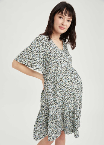 Комбинированное кэжуал платье для беременных клеш DeFacto