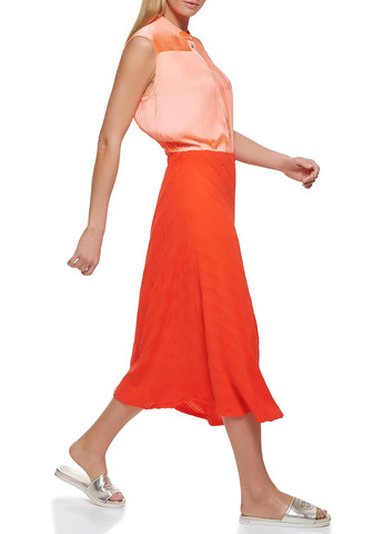 Оранжевая кэжуал однотонная юбка DKNY