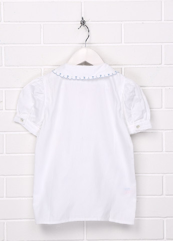 Белая однотонная блузка с коротким рукавом Marion летняя