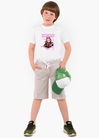 Белая демисезонная футболка детская fortnite (фортнайт) белый (9224-1189) 164 см MobiPrint