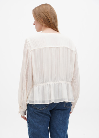 Молочна літня блуза з баскою H&M