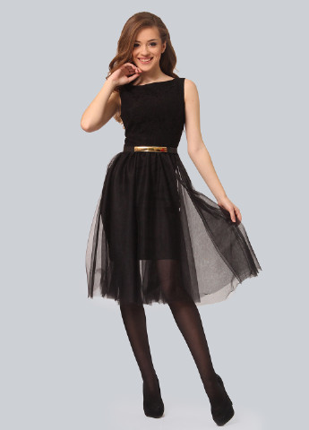 Чорна коктейльна сукня, сукня кльош Agata Webers