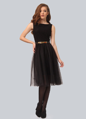 Черное коктейльное платье клеш Agata Webers