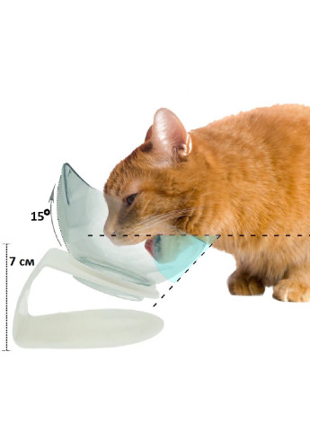 Миска пластиковая на подставке для корма воды для домашних животных кошек собак 14х13,5х14 см (473618-Prob) Белая Unbranded (255621727)