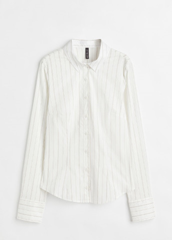 Белая классическая рубашка в полоску H&M