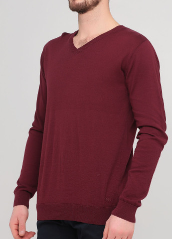 Бордовый демисезонный пуловер пуловер No Name