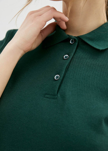 Темно-зеленая женская футболка-поло Promin меланжевая
