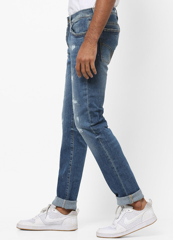 Светло-голубые демисезонные зауженные джинсы Gas