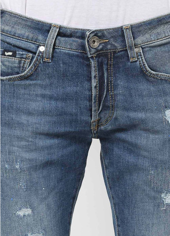 Светло-голубые демисезонные зауженные джинсы Gas