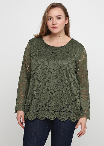 Темно-зеленая демисезонная блуза Emma