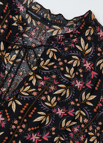 Комбинированное кэжуал платье рубашка House с цветочным принтом