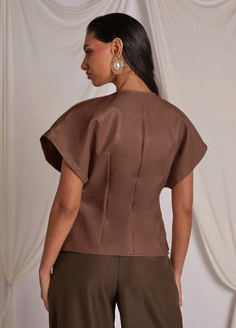 Коричнева блуза SHEIN