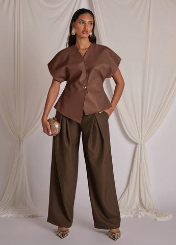 Коричнева блуза SHEIN