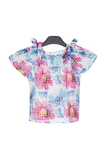 Комбинированная цветочной расцветки блузка Gaialuna летняя